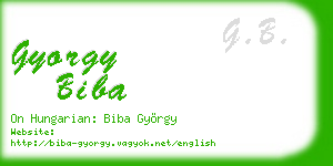 gyorgy biba business card